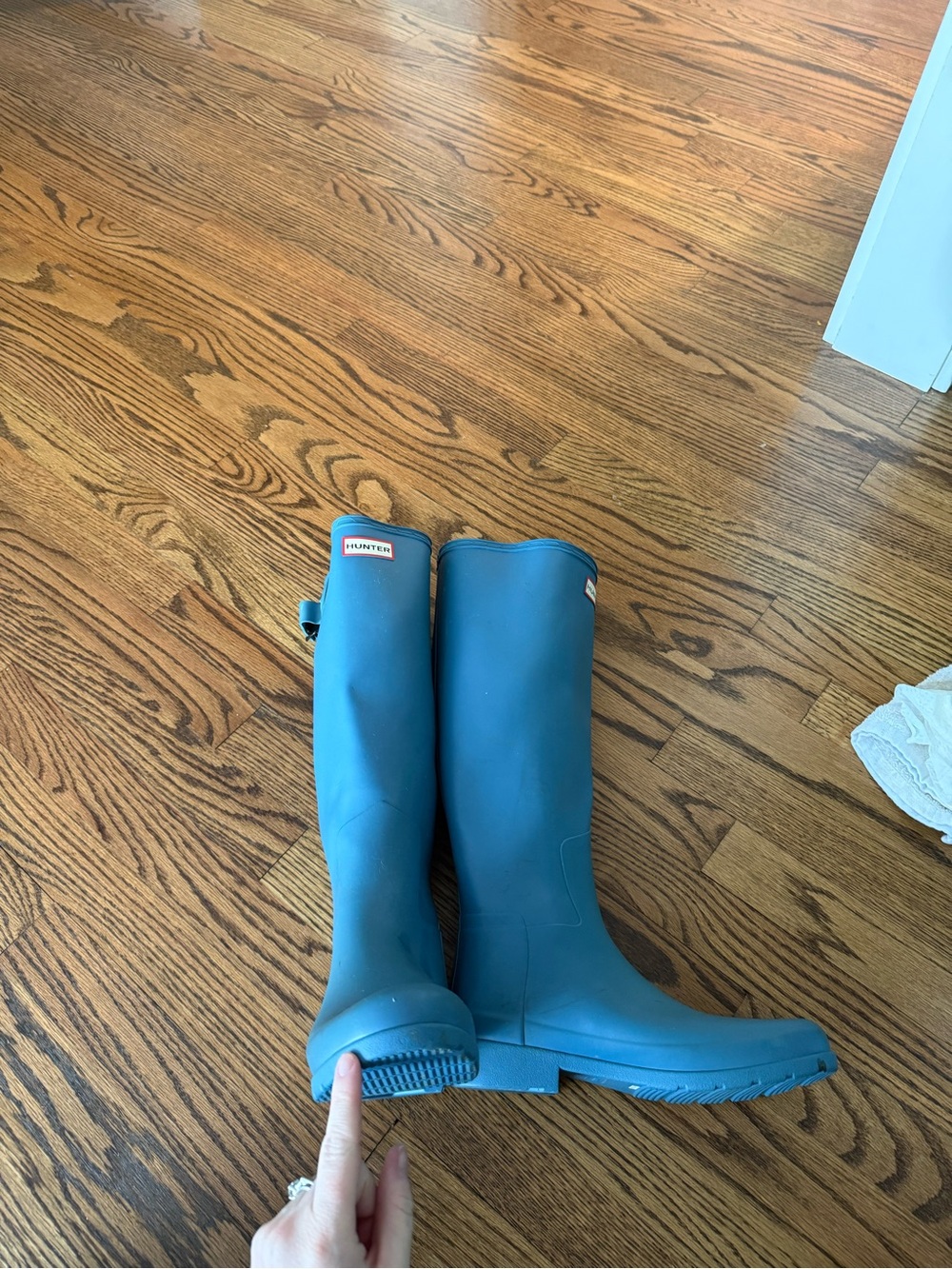 Hunter Women's Tall Rain Boots in Teal Blue - Picture 4 of 7